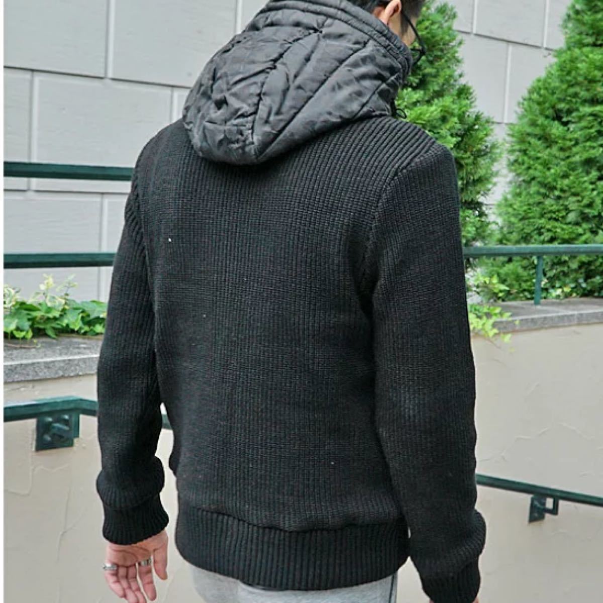 GACKT着用 ニット切替中綿ジャケット ブラックカモ Mサイズ GACKT着用 ニット切替中綿ジャケット ブラックカモ Mサイズ
