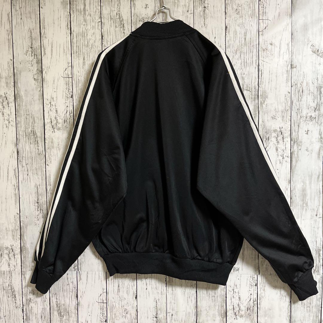 80´s adidas アディダス トラックジャケット ジャージ 黒 L相当 ワン