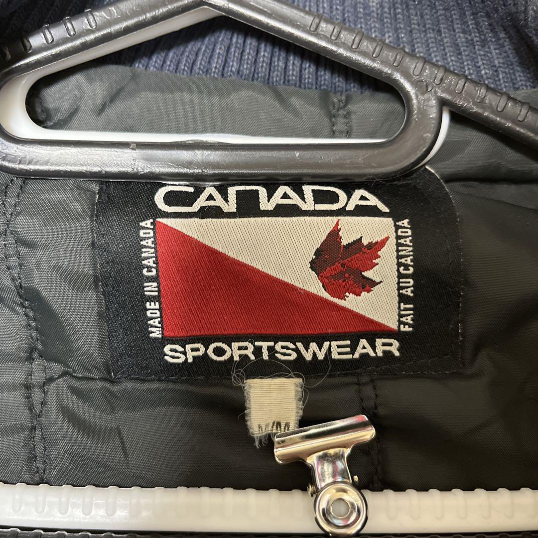 90's CANADA SPORTSWEAR カナダスポーツウェア 袖レザー ウール 90's CANADA SPORTSWEAR カナダスポーツウェア 袖レザー ウール