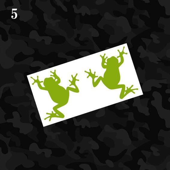 5 frog Silhouette same color one seat 2 piece collection . cutting sticker inspection lizard .. star Showa era peace pattern 