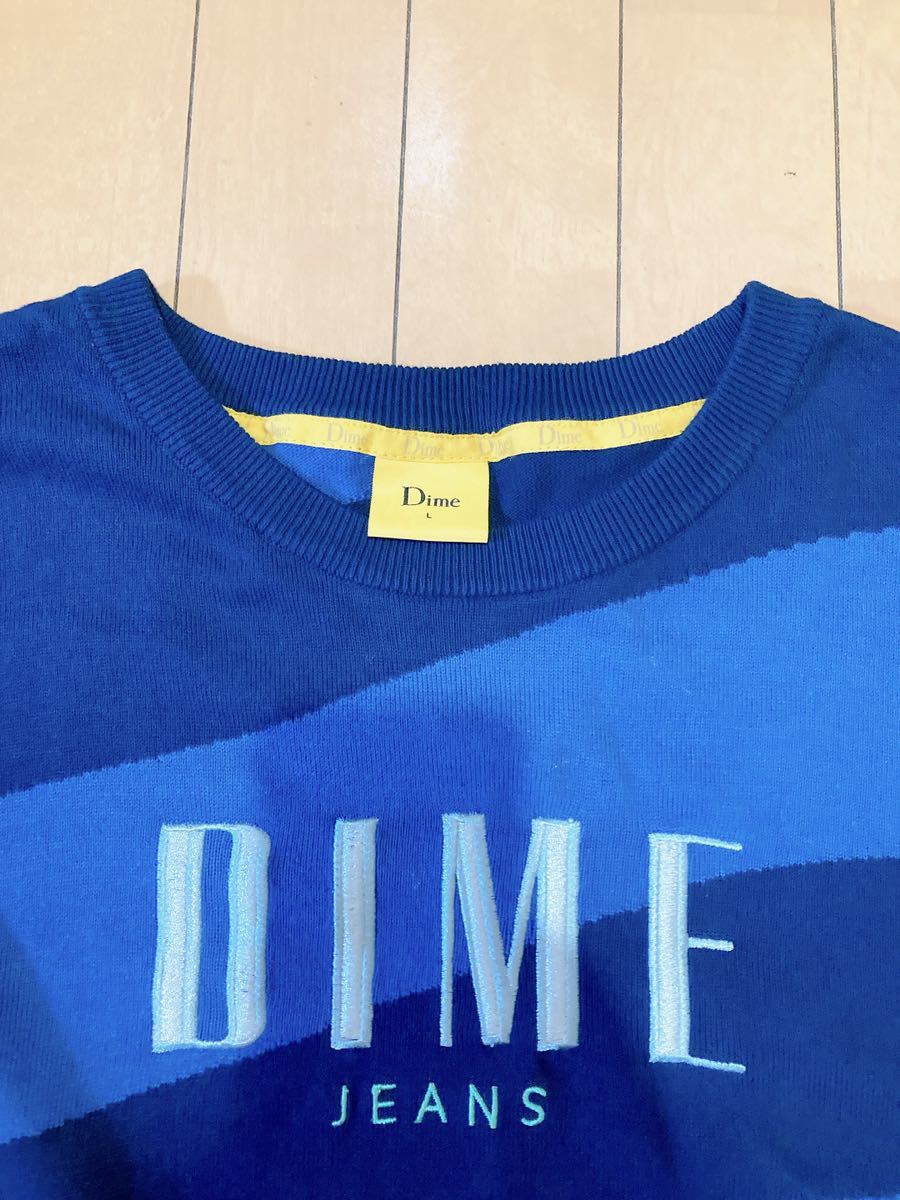 【美品】大人気Dime ボーダー 刺繍ロゴ ニット_画像6