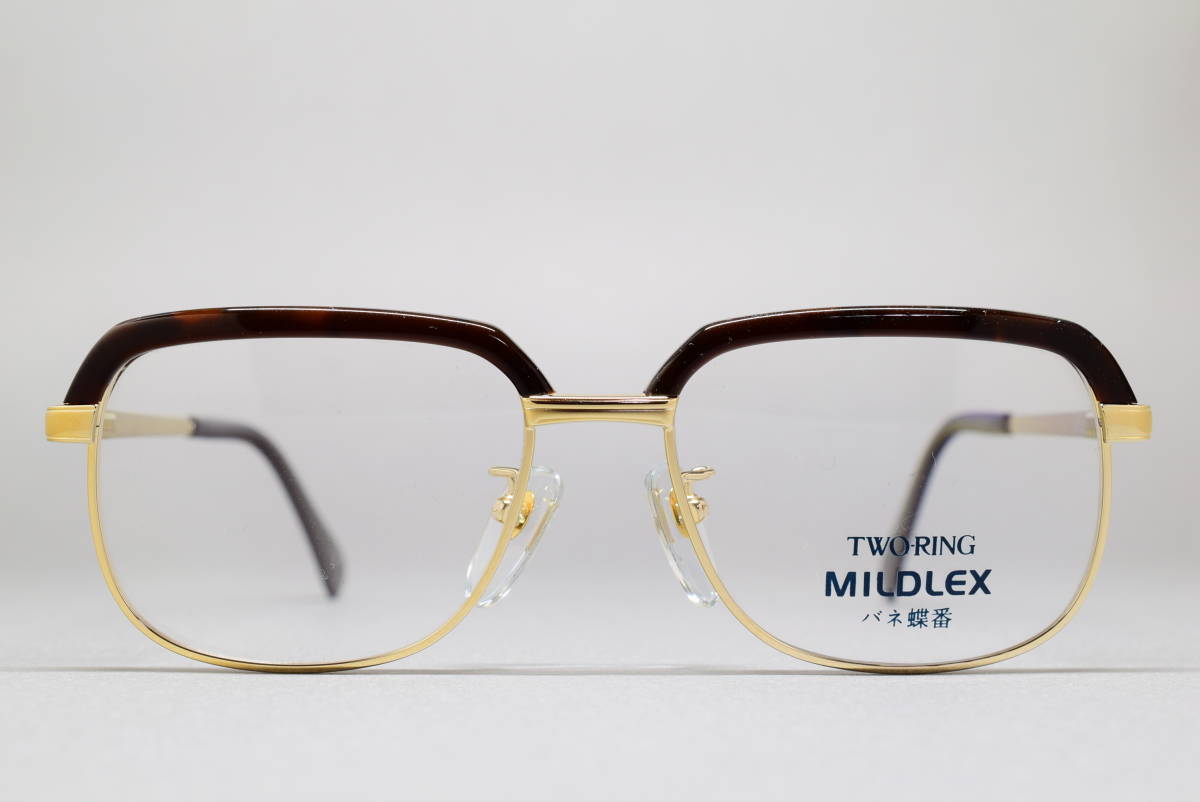 デッドストック TWO-RING MILDLEX LX-1901 チタン製 バネ蝶番 サーモント メガネ サングラス フレーム 52-16 ツーリング眼鏡 ヴィンテージ_画像1