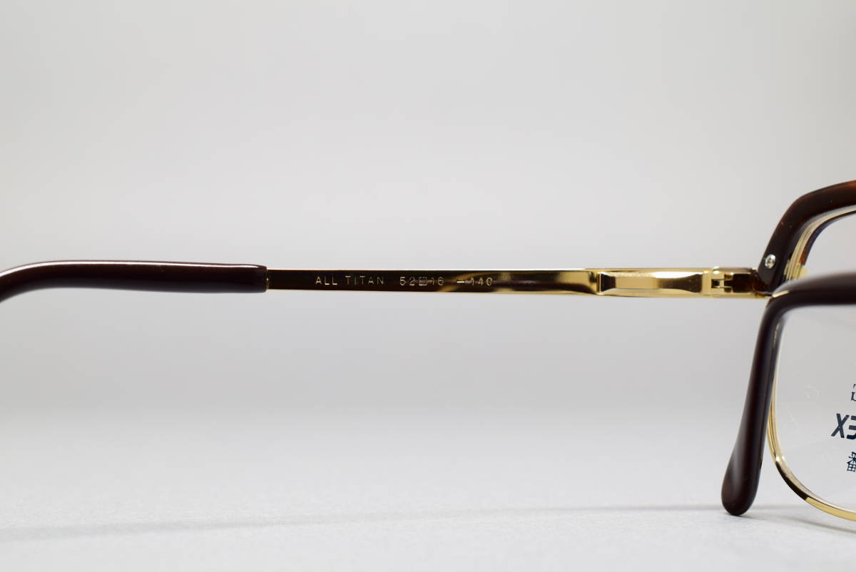 デッドストック TWO-RING MILDLEX LX-1901 チタン製 バネ蝶番 サーモント メガネ サングラス フレーム 52-16 ツーリング眼鏡 ヴィンテージ_画像4