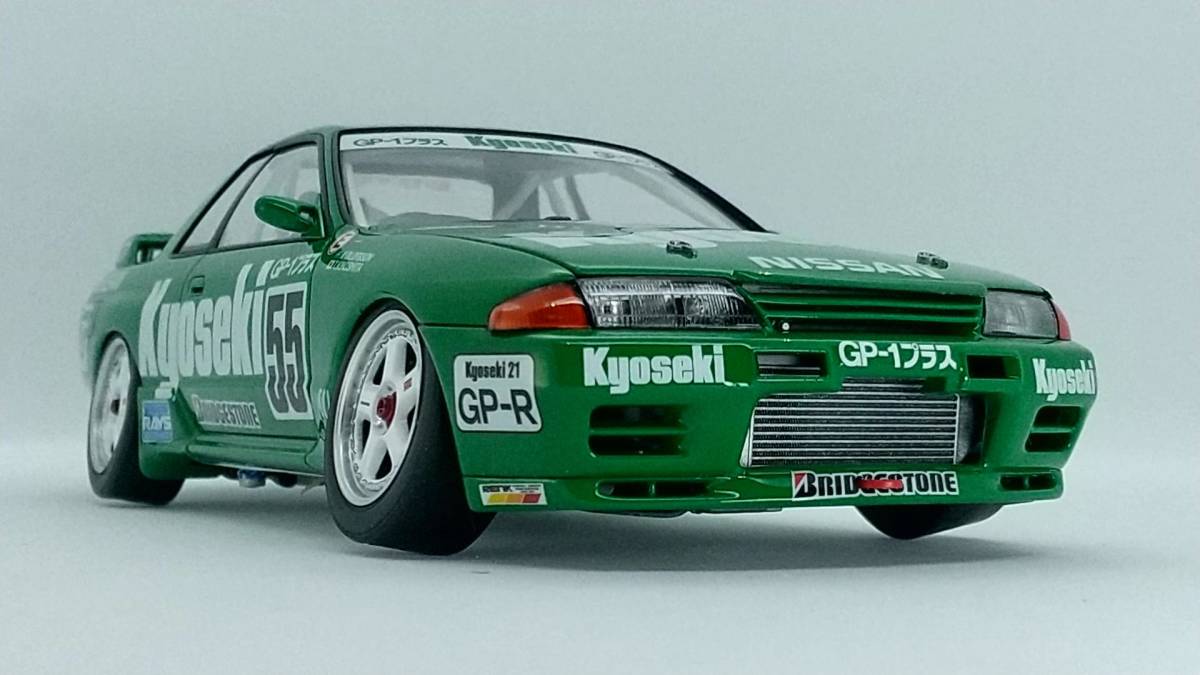 ハセガワ 1/24 BNR32 共石 スカイライン GP-1プラス 1992 JTC 完成品 限定生産希少品組立 実車用ウレタンクリア使用 改修有_画像1