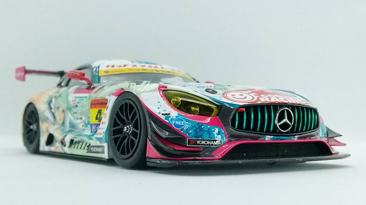 タミヤ+グッドスマイル 1/24 グッドスマイル GSR 初音ミク AMG 2017 SUPER GT 完成品 超希少デカール使用 実車用ウレタンクリア使用 GT3_画像7