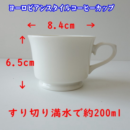 送料無料 わけあり ヨーロピアンスタイル コーヒーカップ ソーサー ５客 セット 満水 200ml_画像3