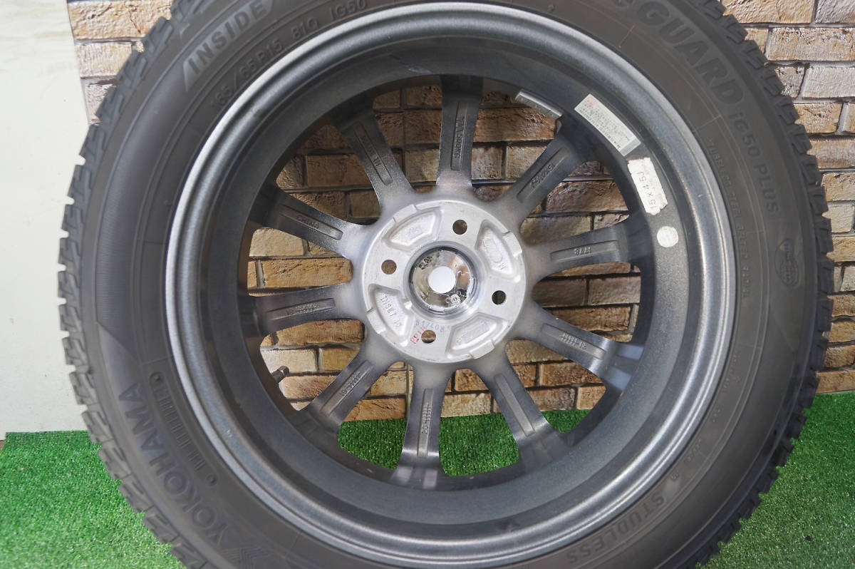 美品★GRASS 4.5J+45 4H100★80~95%山★2019年★Yokohama 165/65R15 タフト ソリオ ハスラー タント ムーヴ フレア フレアクロスオーバー_画像5