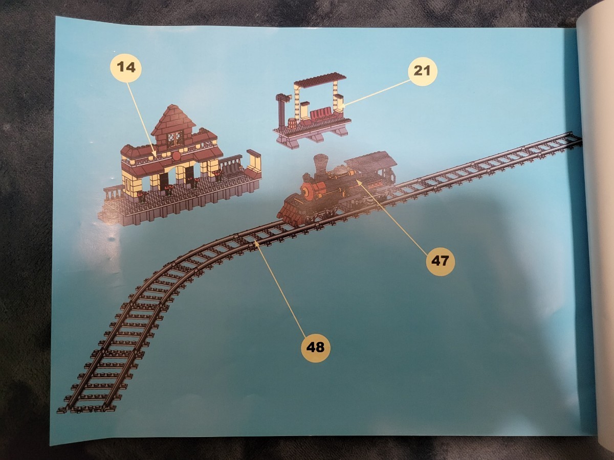 【新品】ブロックトレイン　蒸気機関車　線路付き　レゴブロック互換品　_画像8