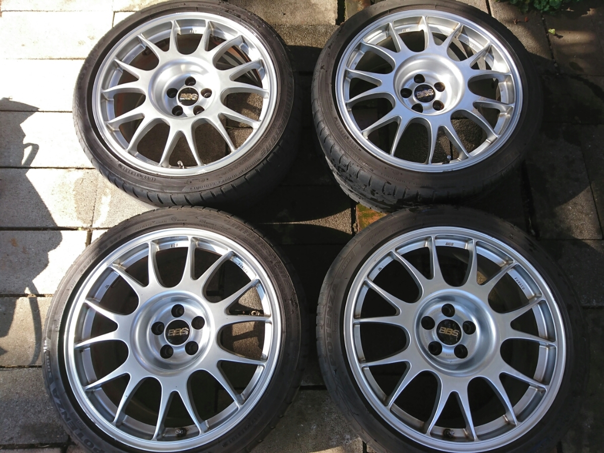 BBS RE 18英寸車輪8J 5孔PCD100 35獎金普利司通S001進一步BBS鎖栓（垃圾） 原文:BBS RE 18インチホイール 8J 5穴 PCD100 35 おまけブリジストンポテンザS001付き更にBBSロックボルト(ジャンク)