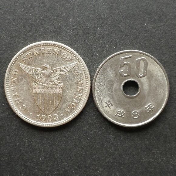 【フィリピン】20センタボ銀貨(銀品位900)　KM#166　1903年_画像3