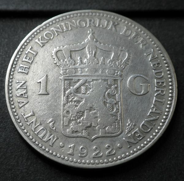 【オランダ】１グルデン銀貨　KM#161.1　1922年_画像7