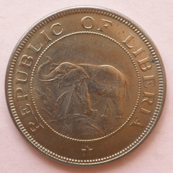 【リベリア】2 セント白銅貨 KM#12a　1941年_画像1