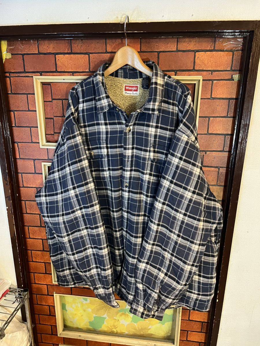 ヘビーネルシャツ　アウトドア　裏ボア　wrangler アウトドア　ワーク　xxxl 3XL ラングラー チェック　cpo アメリカ古着　_画像1