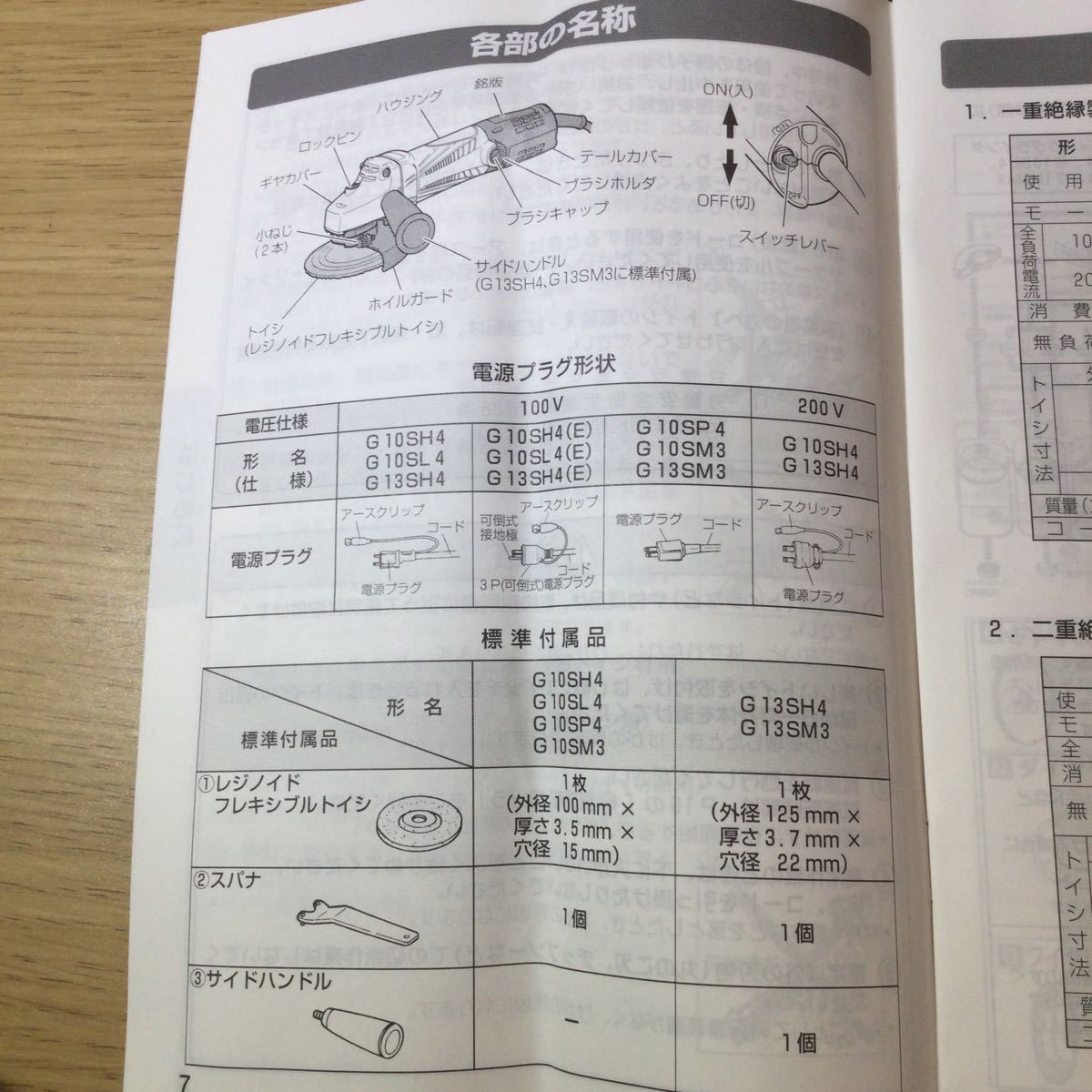 新品未使用 日立電気 ディスクグラインダ Hitachi Koki 100mm 細径　G10SH4(E) ひたち　でぃすくぐらいんだ　研磨、研削、錆び落とし　(RT)_画像9