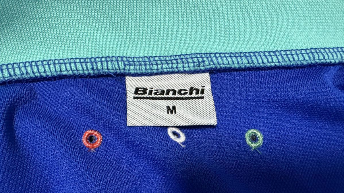 【送料無料】ビアンキ Bianchi 長袖サイクルジャージ 青 Mサイズの画像4