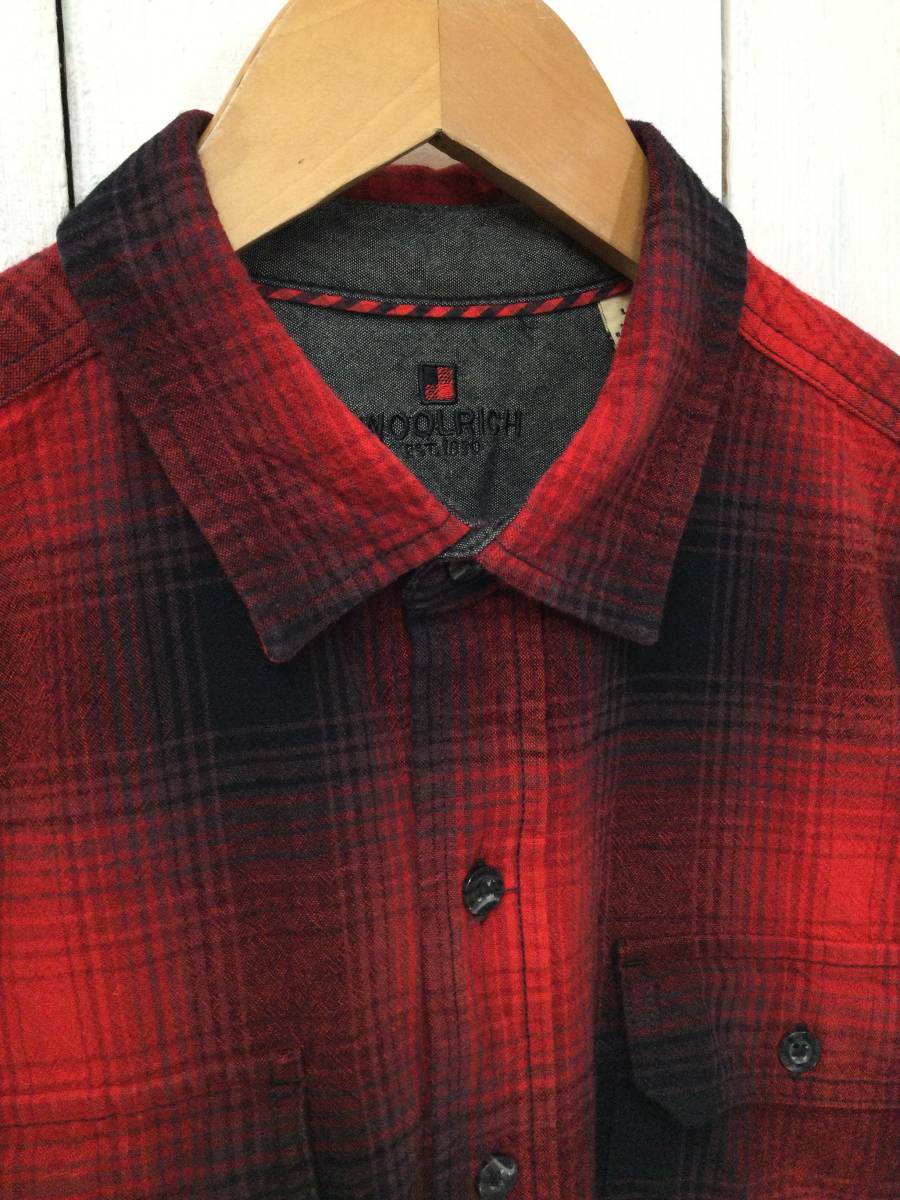 WOOLRICH ウールリッチ コットン長袖シャツ フランネルシャツ チェックシャツ メンズL 良品綺麗 _画像3