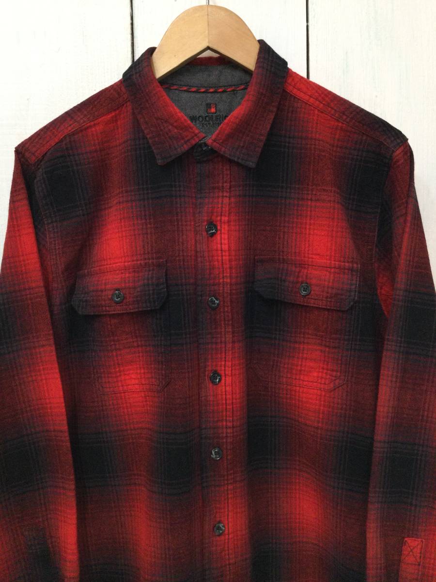 WOOLRICH ウールリッチ コットン長袖シャツ フランネルシャツ チェックシャツ メンズL 良品綺麗 _画像2