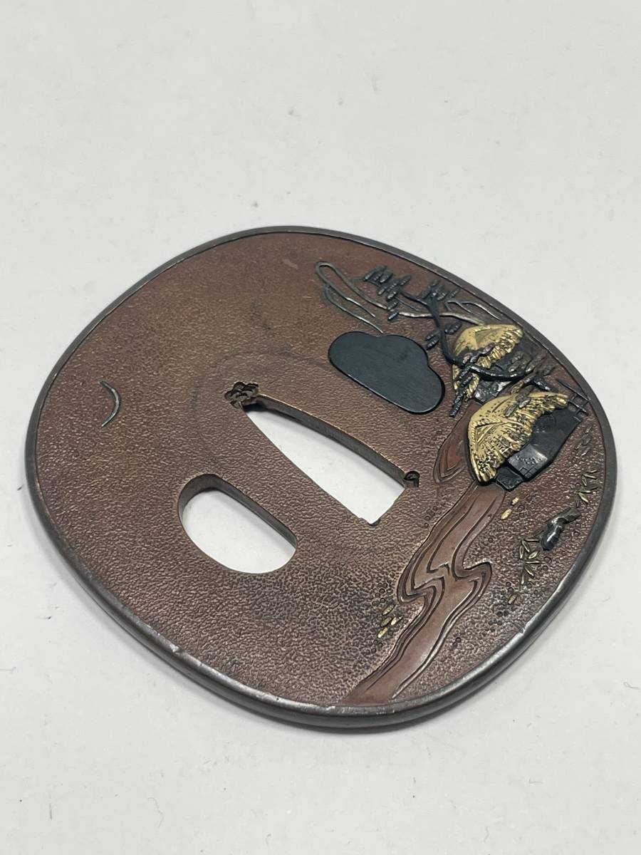 ゲンテン公式 銀目貫 一輪菊図 NMS20 - 武具
