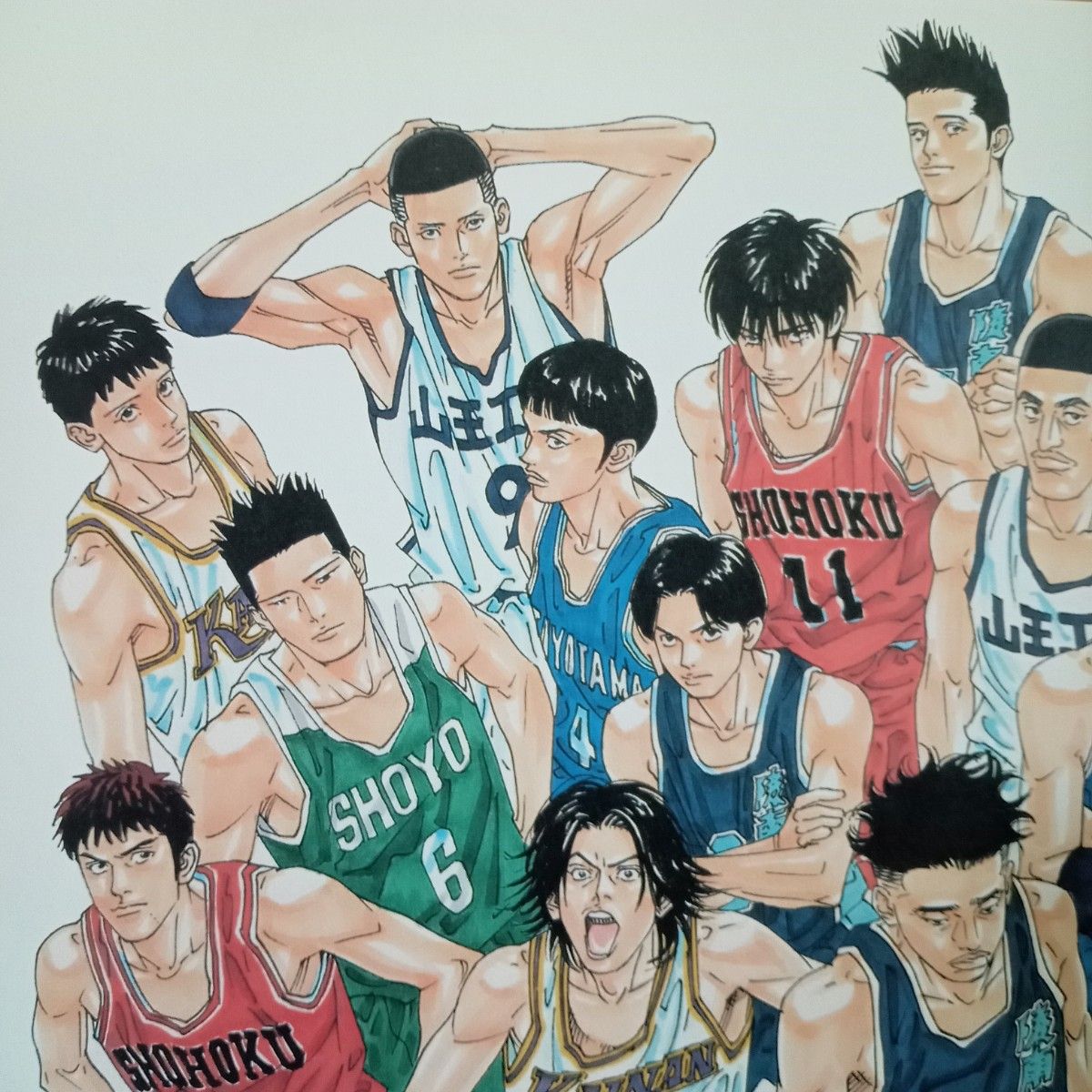 SLAM DUNK スラムダンク イラスト ポスター 額付き 2枚セット No.22