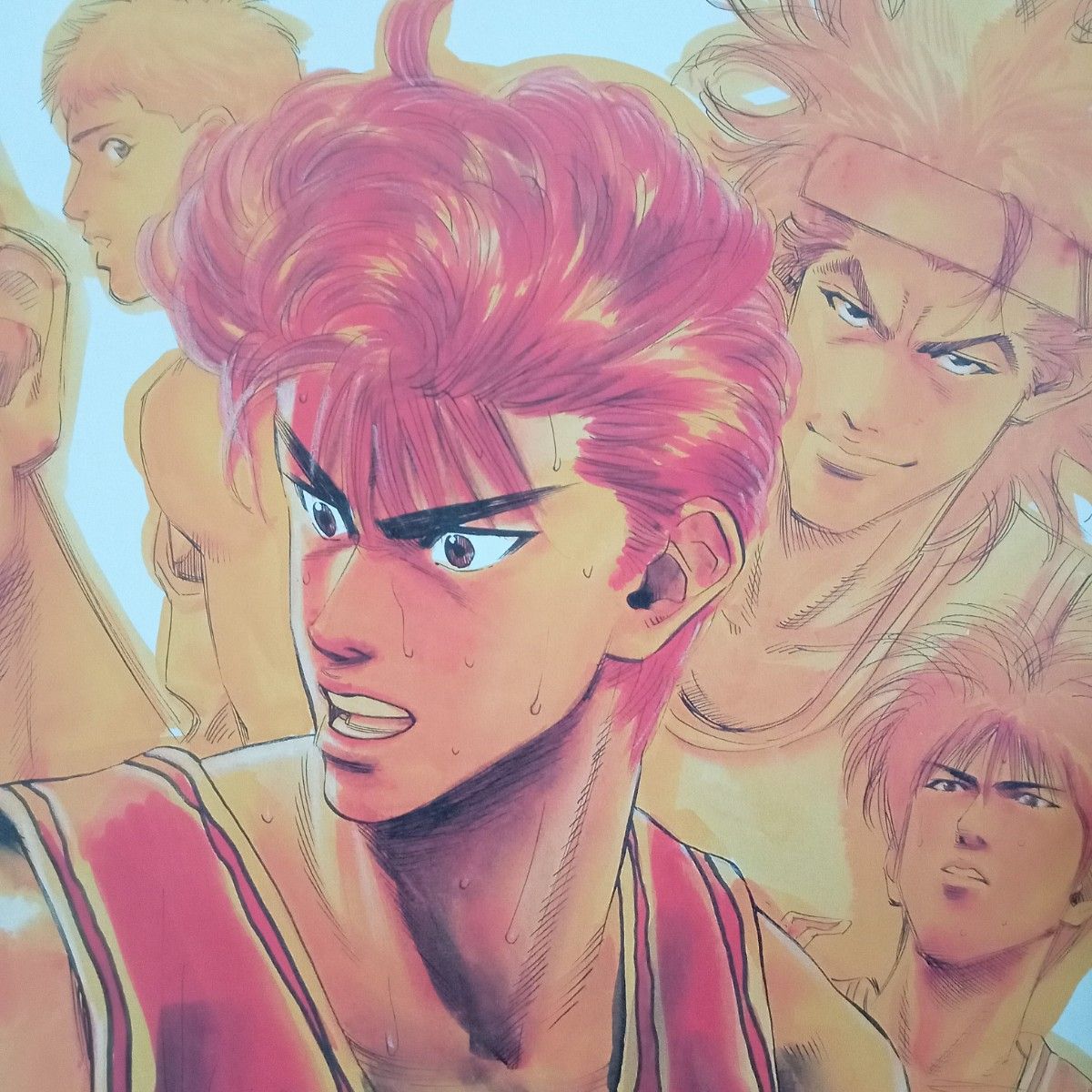 SLAM DUNK スラムダンク イラスト ポスター 額付き 2枚セット No SLAM DUNK スラムダンク イラスト ポスター 額付き 2枚セット No