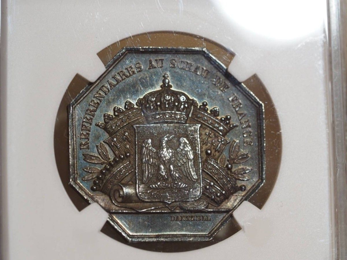 フランス　ナポレオン三世　八角形銀メダル　NGC アンティーク コイン