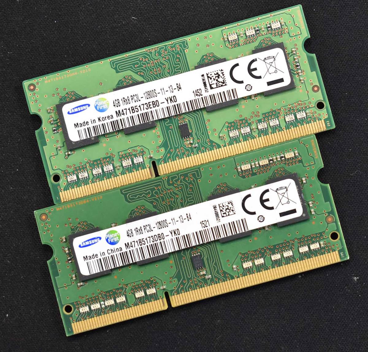 8GB (4GB 2枚組) PC3L-12800S DDR3-1600 S.O.DIMM 204pin 1Rx8 1.35V 低電圧対応 1.5V対応 SAMSUNG 4G 8G (管:SA4858 x3s_画像1