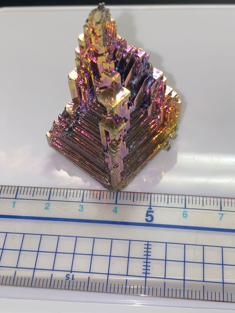 ビスマス結晶　大　80g ピラミッド形状　ピンクゴールド
