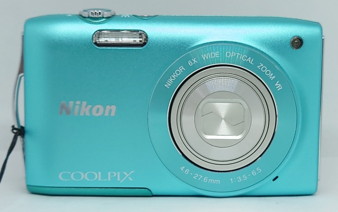 【R1-312】 Nikon COOLPIX S3300 ミントグリーン コンパクトデジタルカメラ レンズ NIKKOR 6× 4.6-27.6mm 1:3.5-6.5 通電OK バッテリー付_画像3