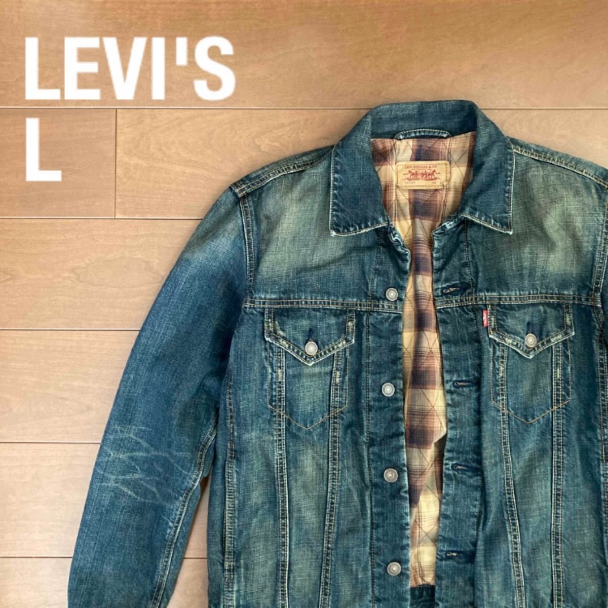  LEVI'SリーバイスL 70500 デニムジャケット Gジャン 裏地チェック