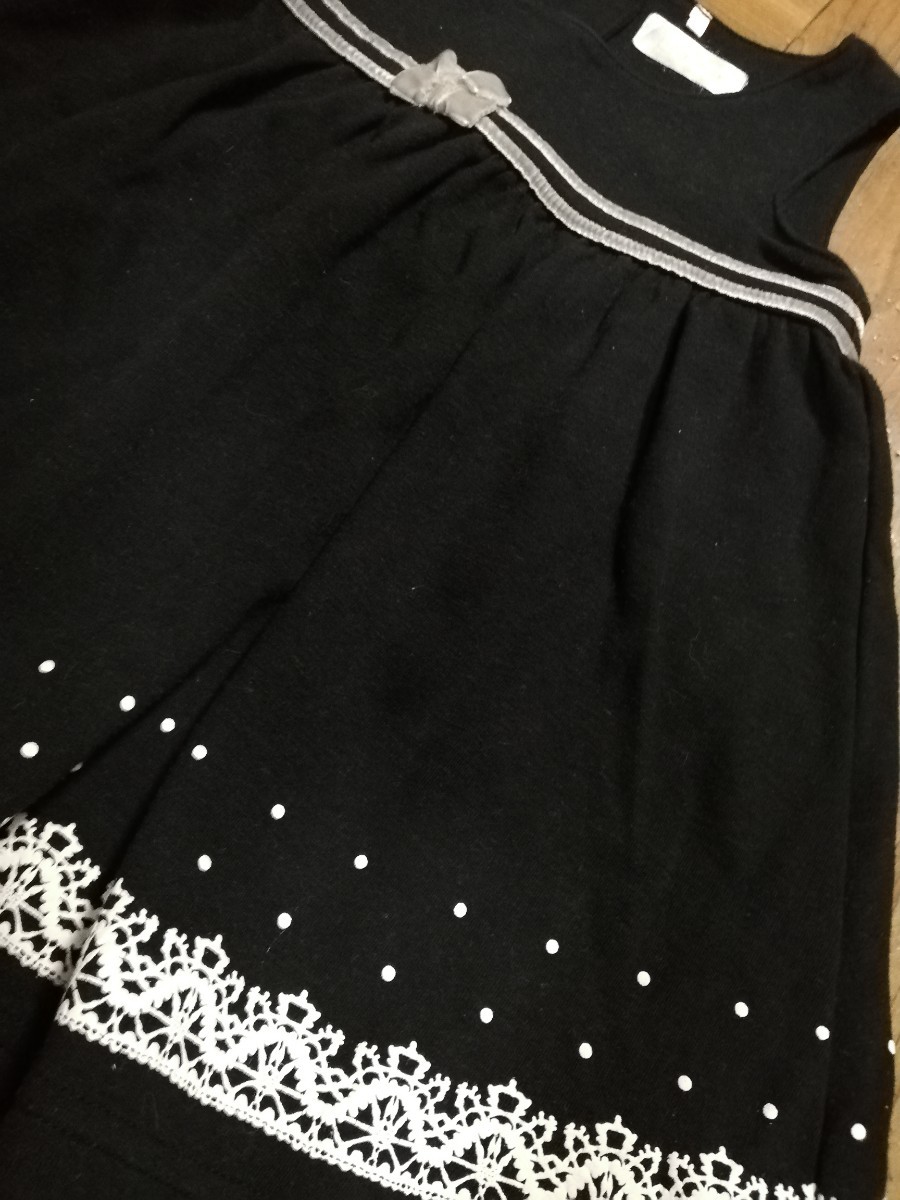 [ old clothes ] baby child clothes One-piece 95cm black simple formal skirt casual presentation 