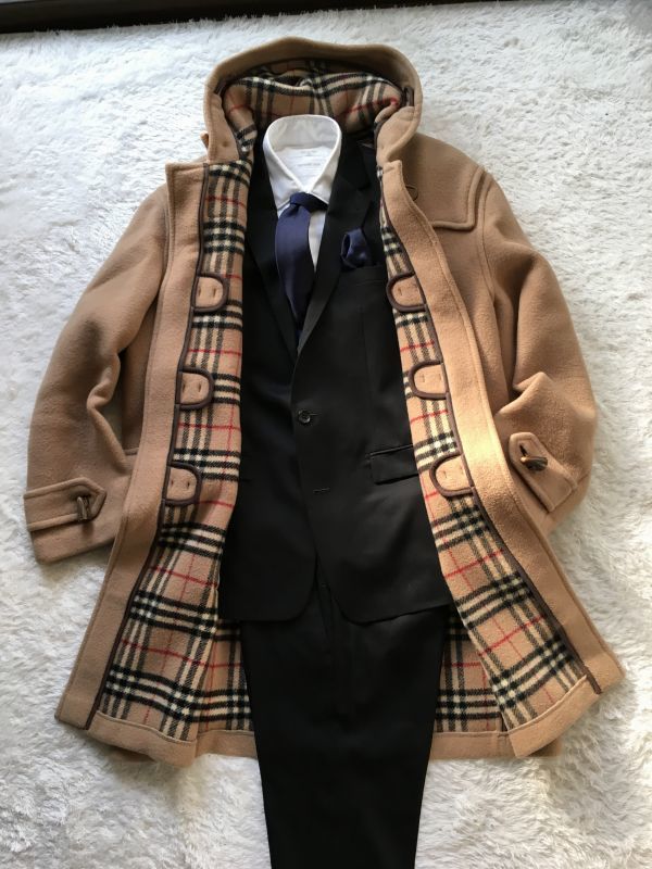 c29 Nova Check Burberry Burberry Melton Duffle Court長外套英國製造羊毛駱駝男士L 原文:c29　ノバチェック　バーバリー Burberry メルトン ダッフルコート ロングコート 英国製 ウール キャメル メンズ　L