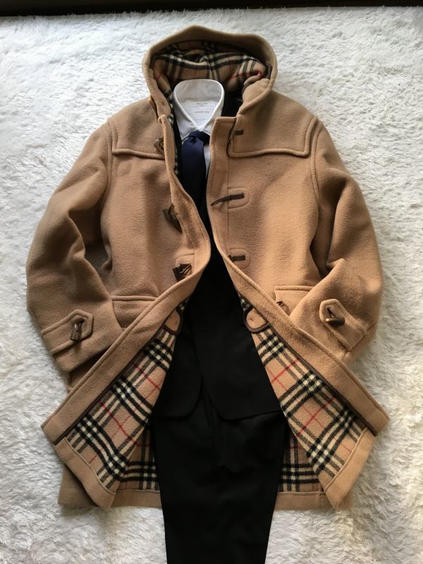 c29 Nova Check Burberry Burberry Melton Duffle Court長外套英國製造羊毛駱駝男士L 原文:c29　ノバチェック　バーバリー Burberry メルトン ダッフルコート ロングコート 英国製 ウール キャメル メンズ　L