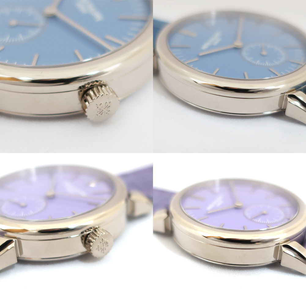 [ Tempaku ] unused Patek Philip Calatrava pair watch wristwatch 18K white gold WG light blue purple man woman pair 