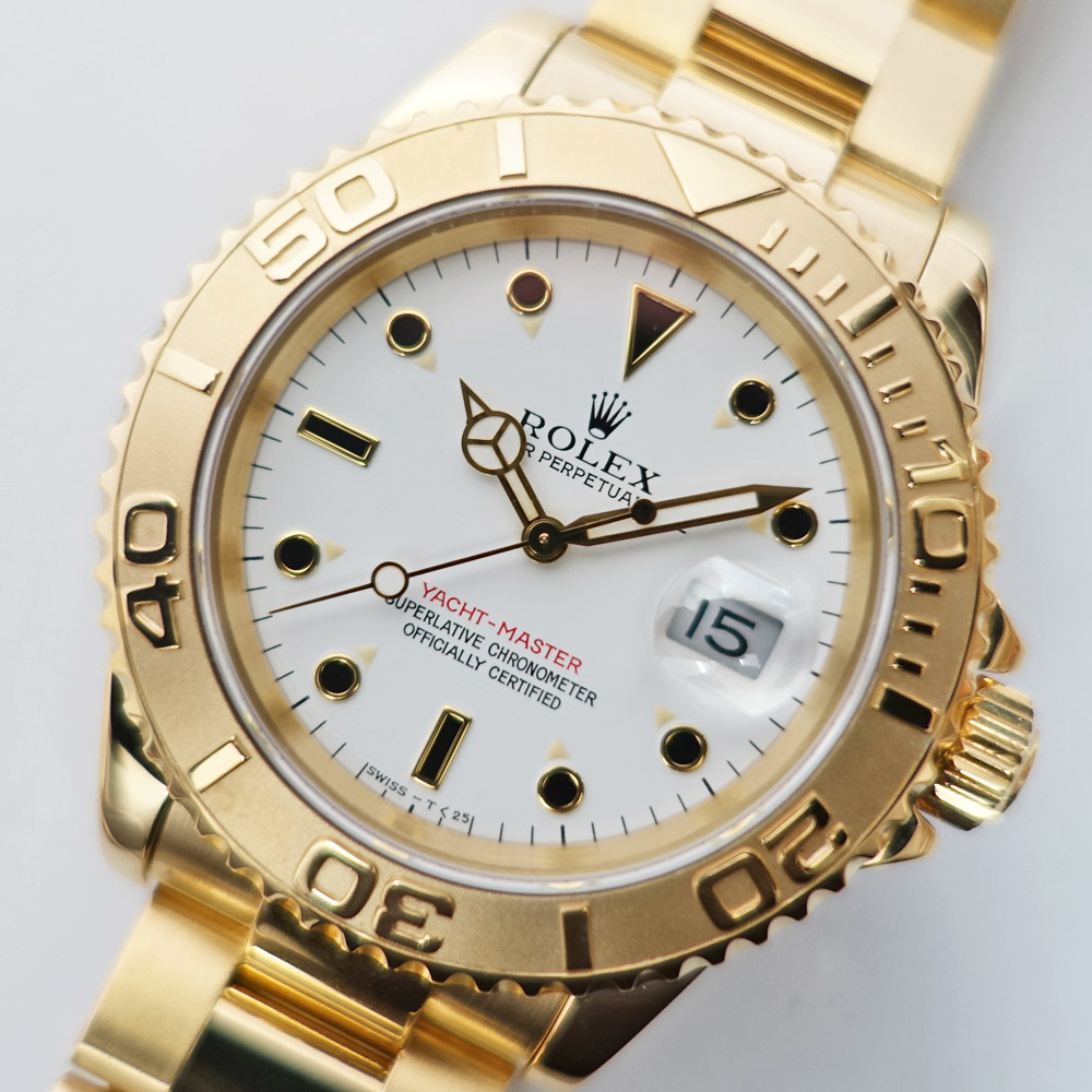 【栄】仕上済 ROLEX ロレックス ヨットマスター 16628 X番 トリチウム ホワイト YG 750 メンズ 腕時計 自動巻き 男_画像2