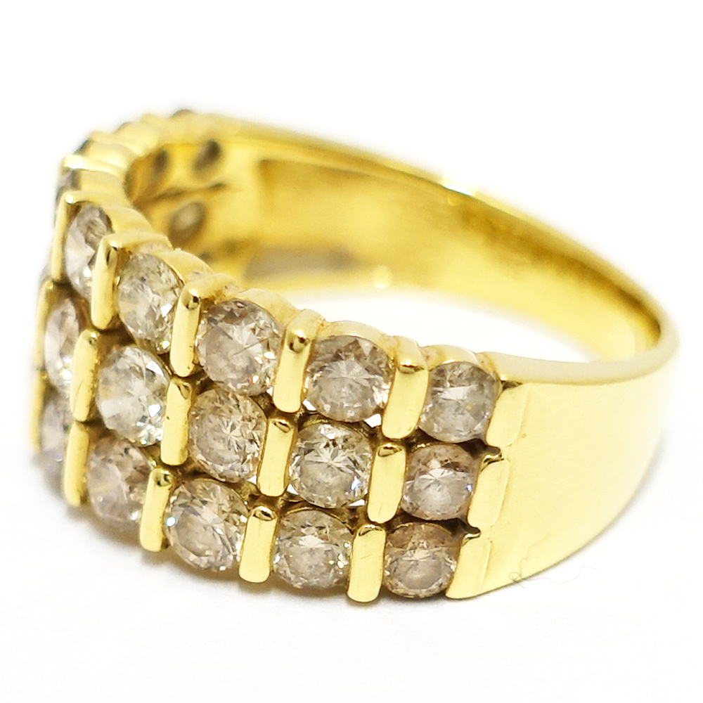 【栄】K18YG ダイヤモンド 2.00ct パヴェ デザイン リング 指輪 750YG 高級 ジュエリー シンプル_画像3