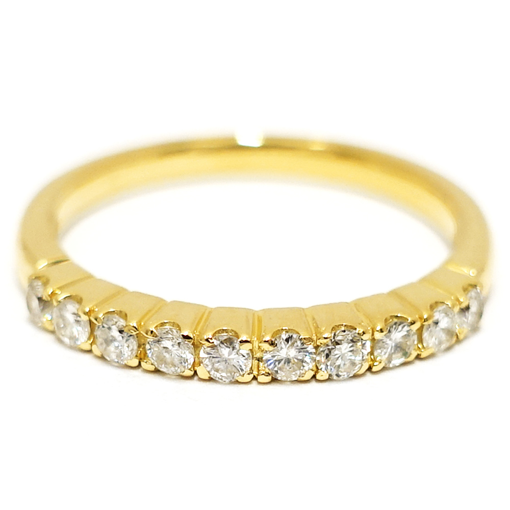 【栄】K18YG ダイヤモンド 0.30ct エタニティ デザイン リング 指輪 750YG 高級 ジュエリー シンプル【仕上済】