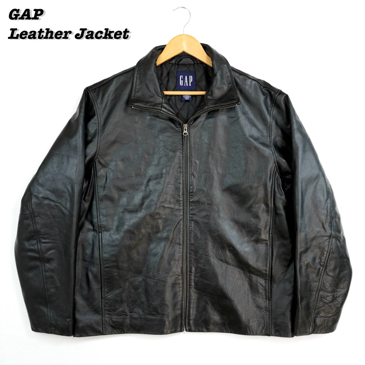 OLD GAP レザージャケット オールドギャップ 黒 本革 90s L 古着 Yahoo