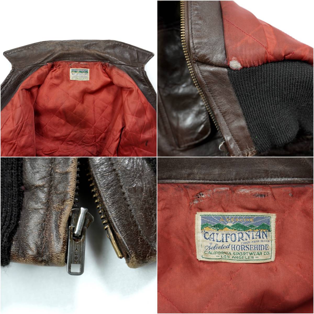 CALIFORNIAN A-2 Leather Jacket 1950s 304144 Vintage CALIFORNIAN A-2 Leather Jacket 1950s 304144 Vintage