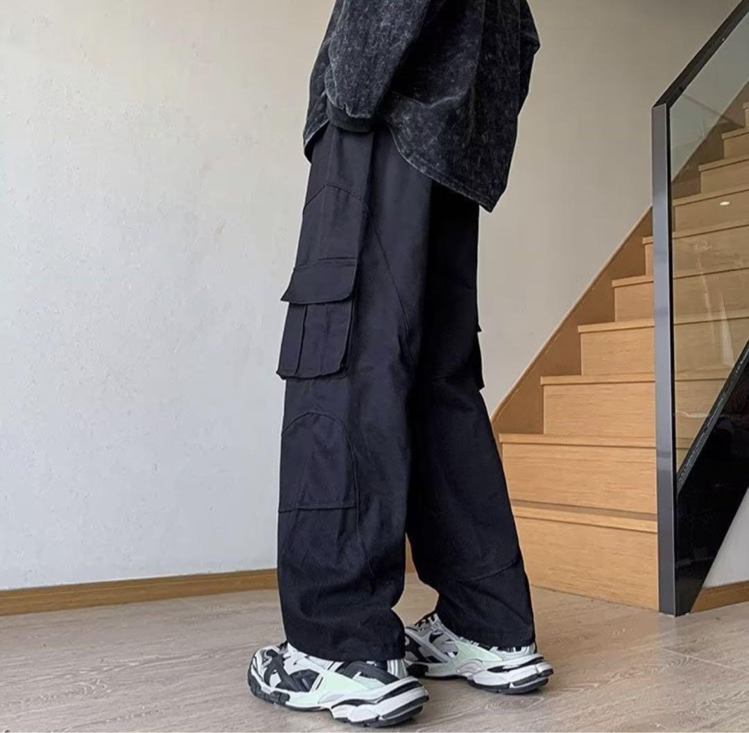  wide Roo z cargo pants L size black unisex new goods 