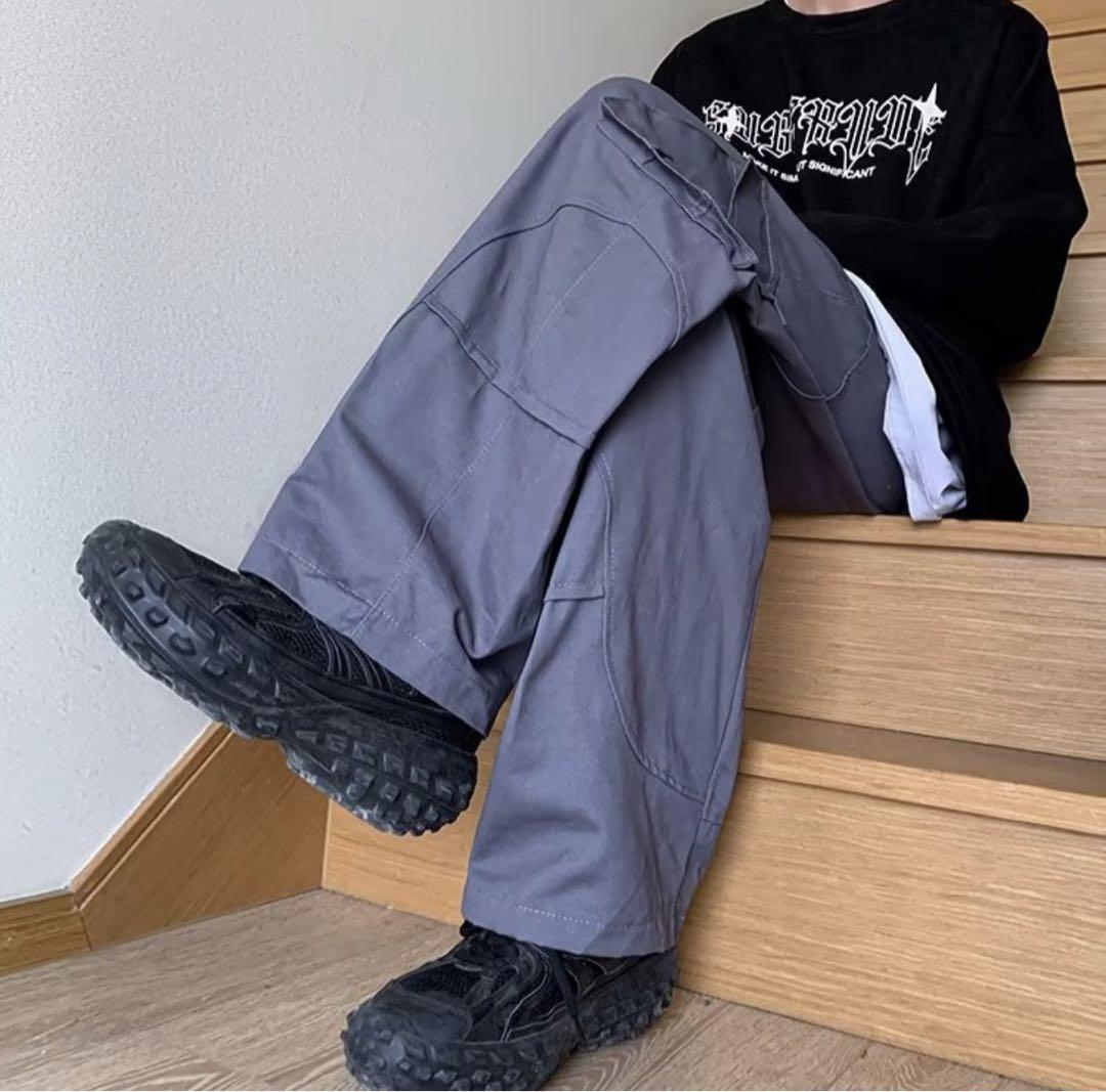  wide Roo z cargo pants L size black unisex new goods 