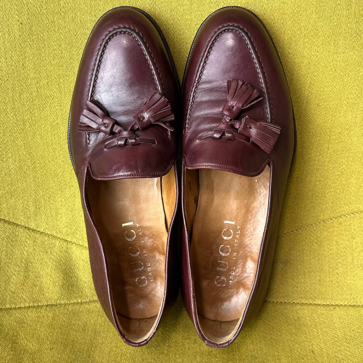 OLD GUCCI Old Gucci кисточка Loafer 39.5 E Италия производства 24.0 24.5 соответствует кожа обувь 