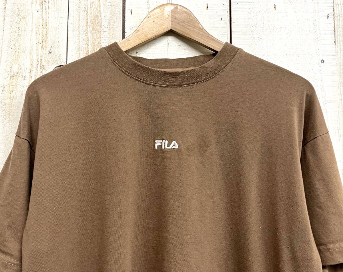 メンズ スポーツウェア ＊FILA フィラ ＊レイヤード ロングスリーブTシャツ ロンT M size ベージュ FM5955 DAC(22)2108 ＊リラックスウェア_画像3