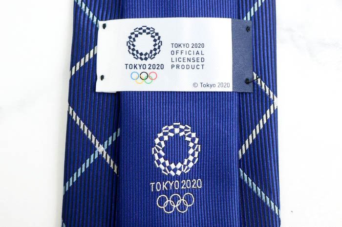 オリンピック ブランド ネクタイ ミライトワ 東京2020 チェック柄 格子柄 メンズ ブルー Olympic_画像4