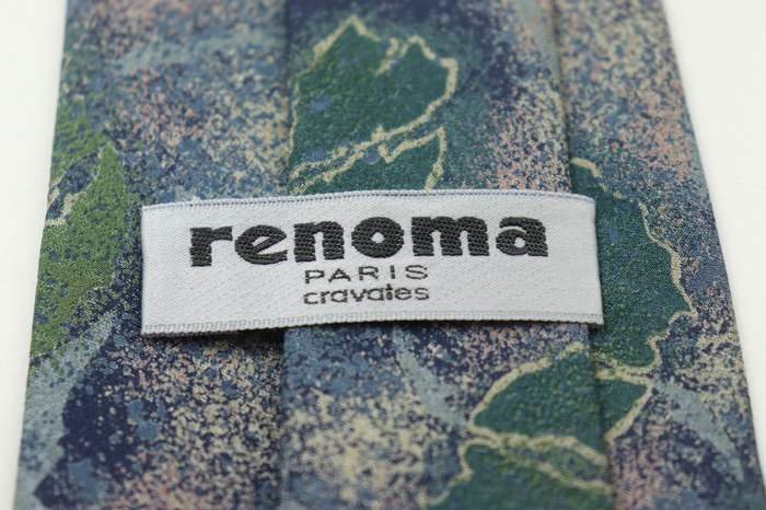  Renoma brand necktie silk total pattern men's green renoma