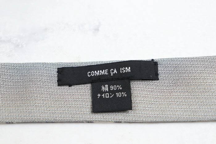 コムサイズム ブランド ネクタイ シルク ストライプ柄 リバーシブル メンズ グレー COMME CA ISM_画像4