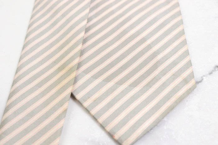  Fendi FENDI stripe pattern sill Klein pattern Italy made made in Italy cloth high class men's necktie green 