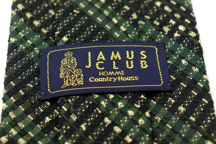 ジェームスクラブ ブランドネクタイ ストライプ柄 チェック柄 シルク 日本製 メンズ ブラック JAMUS CLUB_画像4