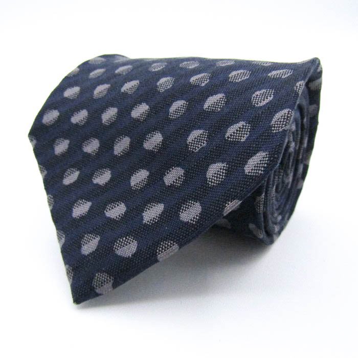  Issey Miyake brand necktie silk fine pattern pattern dot pattern total pattern men's navy ISSEY MIYAKE
