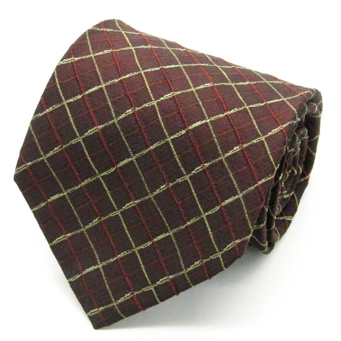 [ beautiful goods ] I m Pro duct im product Issey Miyake .. pattern sill Klein pattern made in Japan men's necktie Brown 