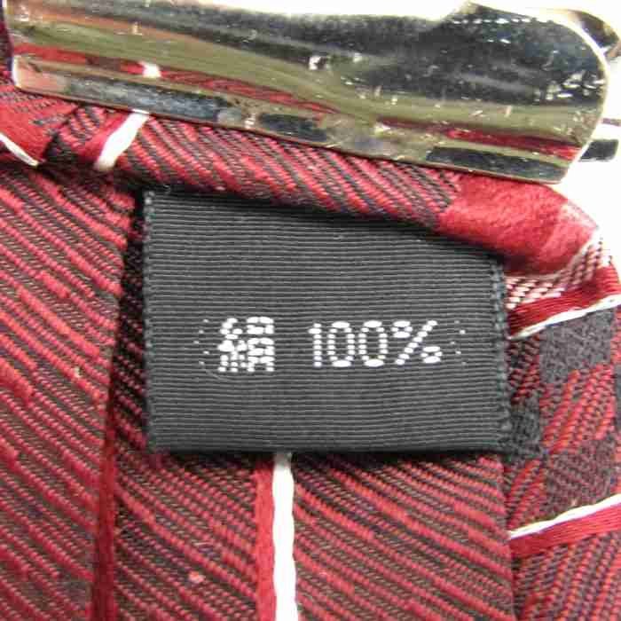 【美品】 コムサ COMME CA ストライプ柄 シルク ライン柄 小紋柄 日本製 ファイブフォックス メンズ ネクタイ レッドの画像5